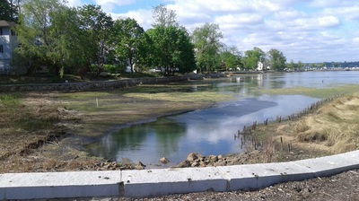Photo of Mill pond showing erosion